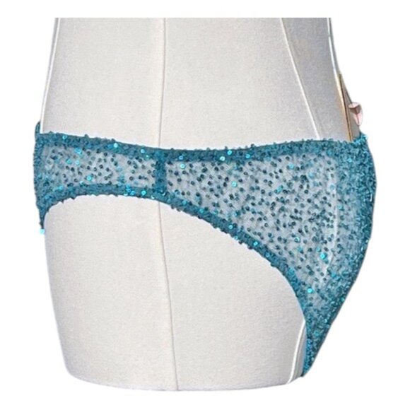 Agent Provocateur SET Soirée Czarinah Blue Sequin BRA 36DD BRIEF Large NWT - Picture 13 of 14